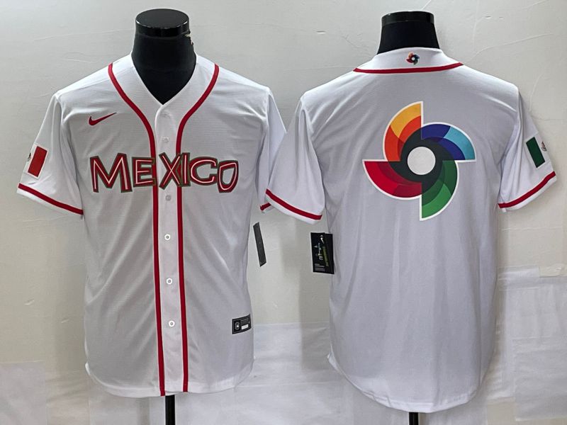 Men 2023 World Cub Mexico Blank White Nike MLB Jersey23->more jerseys->MLB Jersey